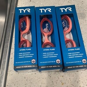 BRAND NEW: 3 TYR Pink Adult Swim Goggles